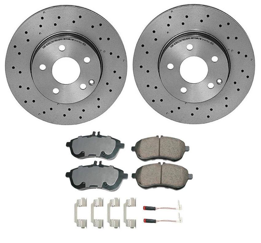 Mercedes Disc Brake Pad and Rotor Kit - Front (295mm) (Ceramic) (EURO) 2044213612 - Akebono Euro Ultra-Premium 4115211KIT